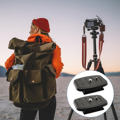 2 Pcs 44mm Tripod Quick Release Plate Camera Mounting Adapter, Universal QB-4W Tripod Mount Attachment Baseplate, Compatible with Velbon, Sony, Sunpak, Ravelli - size: 44mm