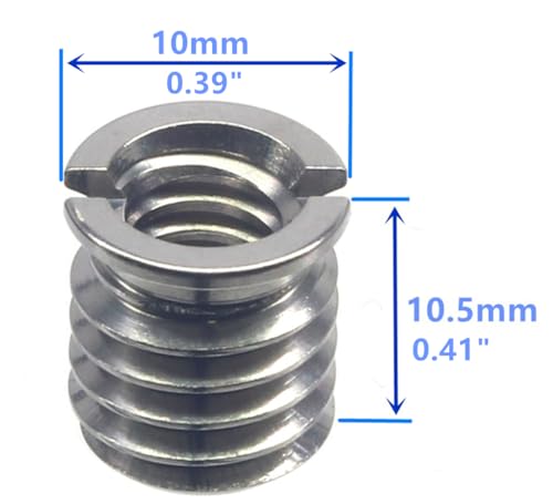 Stainless Steel 1/4"-20 Female to 3/8"-16 Male Convert Screw Adapter (4pcs, 10.5mm) - color: 4pcs, size: 10.5mm