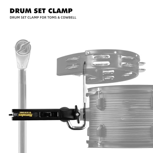 Drum Set Clamp, Cowbell Clamp, Special Effects Drum Clamp with Universal Ball, Drum Clamp Be Used for Toms, Cowbells,Small Percussion Instruments, Percussion Instrument Accessories.