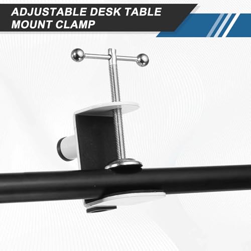HARFINGTON Metal Table Clamp Mount 2.6" Hole Dia Clamp for Desk Lamp Mount Stand Universal Cantilever Bracket with Adjustable Screw Plastic Handle for Microphone Arm Lamp Stand, White - size: 2.6", style: Plastic Handle