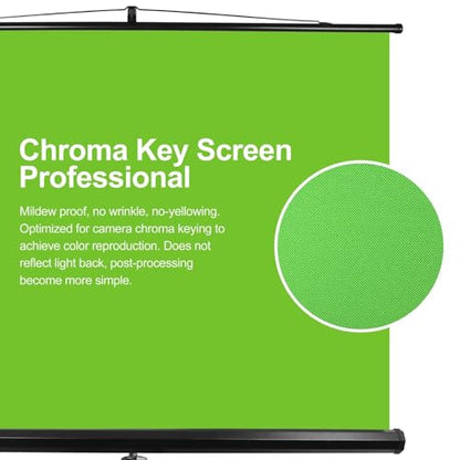 EMART 79 x 71in Green Screen Stand, Professional Chromakey Background with Auto-Locking Frame, Collapsible Portable Backdrop with Adjustable Tripod, Fast Fold Designed for Photography, Stream, Video