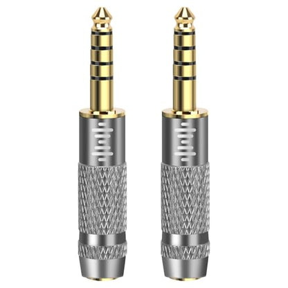 GEEKRIA 4.4mm Male to (1/8'') 3.5mm/2.5mm Balanced Female Headphones Adapter, Aluminum Alloy Conversion Audio Plug, Gold Plated (2 Pack) - size: 5 cm X 0.92