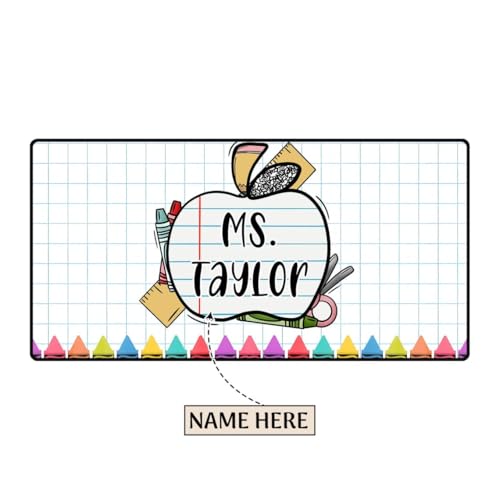 Personalized Teacher Apple Computer Mat, Teacher Gift Ideas, Custom Teacher Mousepad for Teachers, Teacher Accessories for Desk Decor, Cute Teacher Mouse Pad, End of Year Gifts - style: Style 5
