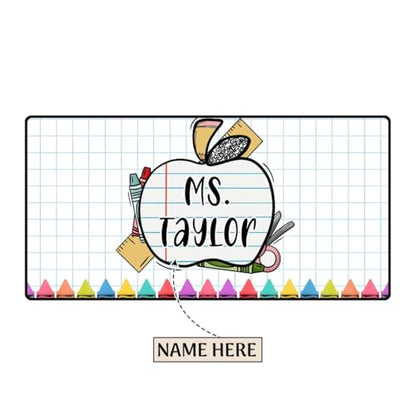 Personalized Teacher Apple Computer Mat, Teacher Gift Ideas, Custom Teacher Mousepad for Teachers, Teacher Accessories for Desk Decor, Cute Teacher Mouse Pad, End of Year Gifts - style: Style 5