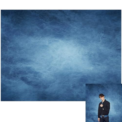 Vintage Abstract Blue Backdrop for Photoshoot 10x8ft Polyester Retro Solid Color Gradient Blue Photo Backdrop Kids Newborn Baby Shower Birthday Portrait Pregnant Photos Photography Background Decor