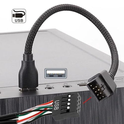 chenyang Motherboard 9/10Pin Male to USB 2.0 Male External Extension Nylon Braided Cable 20cm - style: Type-A Male