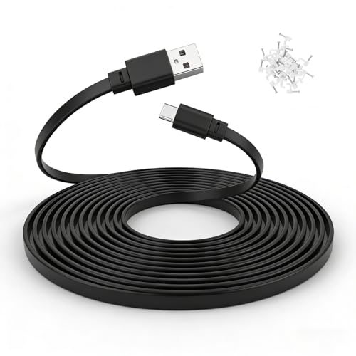 USB C Extension Cable 25 FT for Outdoor Camera, Waterproof Charger Cord - color: Black