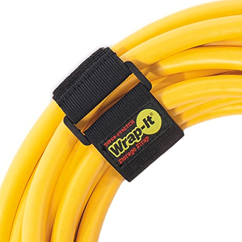 Super-Stretch Wrap-It Storage Straps - 12" (8 Pack) - Elastic Hook and Loop Cinch Straps - color: Black, size: 12" (8 Pack)