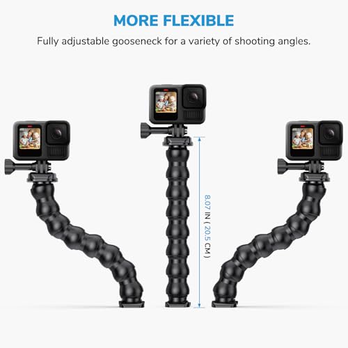 Jaws Flex Clamp Clip Mount Gooseneck Mounts Compatible with GoPro Hero 13 12 11 10 9 8 7 6 5 4 Session 3+ 3 2 1 Max DJI Osmo Akaso Action Cameras | for Go Pro Hero 13 12 11 10 9 8 7 6 5 4 Session 3+ 3 2 1 Mission Max DJI Osmo AKASO Action Cameras