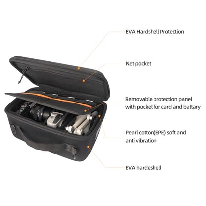 Besnfoto Hard Shell Camera Case Small, Shockproof Waterproof Camera Carrying Bag, Protective Photography Bag for DSLR/SLR/Mirrorless Cameras, Lenses with Shoulder Strap, Camera Sleeve