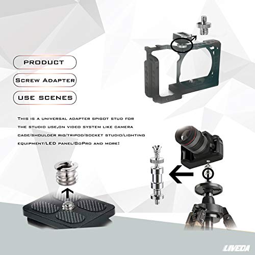 Niewalda 1/4 Inch to 3/8 Inch Tripod Adapter - 3/8 to 1/4 Mount Screws, Camera/Monopod/Light Stand Accessory