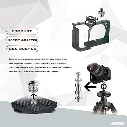 Niewalda 1/4 Inch to 3/8 Inch Tripod Adapter - 3/8 to 1/4 Mount Screws, Camera/Monopod/Light Stand Accessory