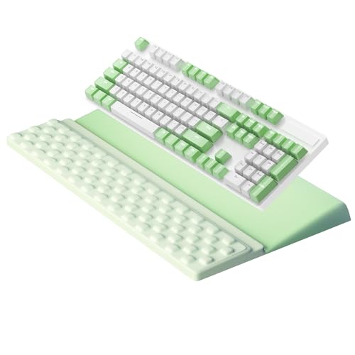 Ospelelf Keyboard Wrist Rest, Ergonomic Memory Foam Wrist Support for Typing & Gaming, Tilted Keyboard Pad, Aesthetic Desk Accessories for Office, Relief for Carpal Tunnel & Wrist Pain, Light Green - color: Light Green
