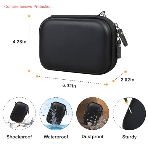 Elonbo Camera Carrying Case for KODAK PIXPRO FZ55 / FZ53 / FZ45 / FZ43 16MP Digital Camera, Vlogging Camera Storage Holder TTravel Bag, Mesh Bag Fits Batteries, Cable, Memory Card, Card Reader,Black - color: Black