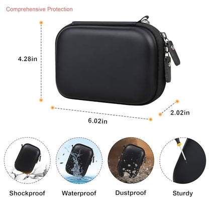Elonbo Camera Carrying Case for KODAK PIXPRO FZ55 / FZ53 / FZ45 / FZ43 16MP Digital Camera, Vlogging Camera Storage Holder TTravel Bag, Mesh Bag Fits Batteries, Cable, Memory Card, Card Reader,Black - color: Black