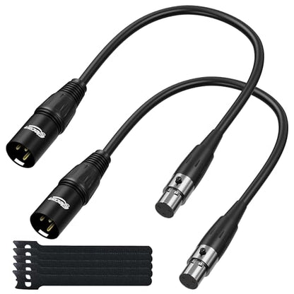 Elecan 3 Pin XLR Male to Mini XLR Female (TA3F) Microphone Cable Adapter 3 Ft/2 Pack for Blackmagic Pocket Cinema Camera BMPCC Video Assist 4K Sharp 8K & C70, Pro Lapel Audio Replacement Cable - size: 3 FT, style: Female Mini XLR to Male XLR