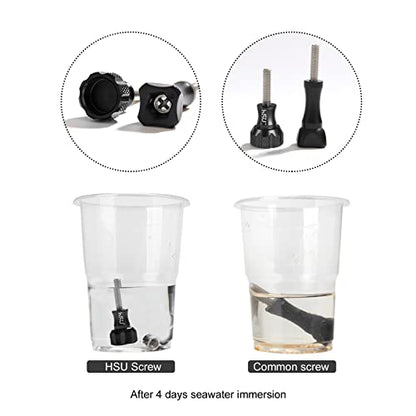 HSU Aluminum Thumbscrew Set + Wrench for Gopro Hero 13, 12, 11, 10, 9, 8, 7, 6, 5, 4, 3, AKASO Campark and Other Action Cameras (Black,3Pcs) - color: Thumbscrew Set + Wrench(Black)