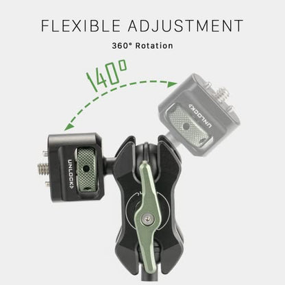 Tilta Mini Articulating Arm | Mount Camera Accessories with 1/4"-20 to 1/4"-20 (with Locating Pins) Connectors (Others Available Separately) | TA-MAA | 2 Ball Heads, 1/4-20 with Retractable Locating Pins, Aluminum, 9.9 Lb Load Capacity