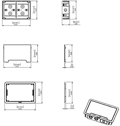 Legrand - OnQ Cable Management, In-Wall Media Box, Dual Purpose Structured Wiring Enclosure, TV Home Theater Recessed Storage Box, 9 Inch, white ENP0900-NA - size: 9 inch
