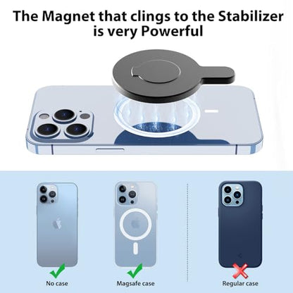 OM Magnetic Phone Mount for DJI Osmo Mobile 8P/8/7P/OM 7/OM 6/SE/OM 5/OM 4 SE/OM 4 Magsafe Quick-Release Adapter Magnet Clamp Clip, Mounting for Video Photo Shooting Phone DJI Gimbal Accessories - color: Black