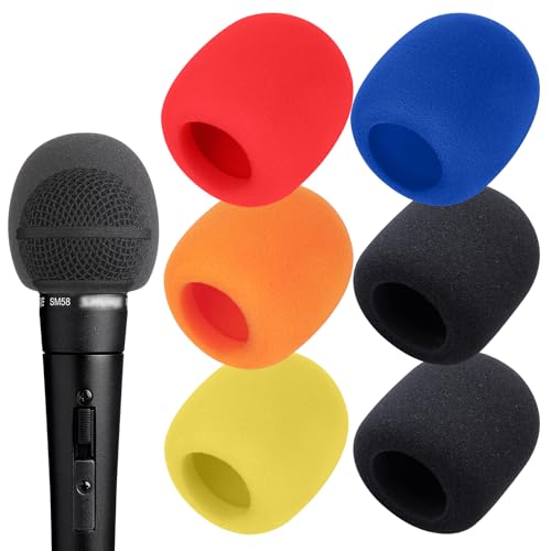 6 PCS Handheld Microphone Windscreen - Mic Pop Filter for Studio Microphone, Bluetooth Handheld Microphone and Wireless Handheld Microphone, Microphone Cover for Singing Handheld Mic by YOUSHARES - color: color