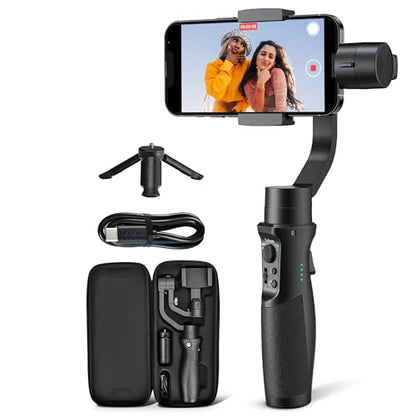 Hohem iSteady Mobile Plus Gimbal Stabilizer for Smartphone, 3-Axis Phone Gimbal for Android and iPhone 15,14,13 PRO, Stabilizer for Video Recording with Face/Object Tracking, 600 °Auto Rotation