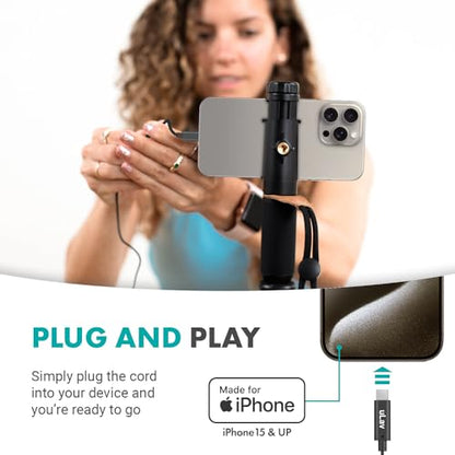 Movo uLav-L-Duo Digital Dual iPhone 15/16 Lavalier Omnidirectional Clip on Microphone with USB-C Connector Compatible with iPhone 15/16 and Up, iPad-Pro (20-Foot Cord) - style: Double Lav with 20-foot Cord