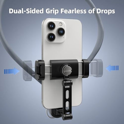 TELESIN Neck Phone Holder POV/Vlog Neck Mount for Phones with Phone Clip | Hands Free Phone Neck Holder w Chest Strap Neck Selfie Mount Video Recording for iPhone Samsung Google Pixel and All Phones