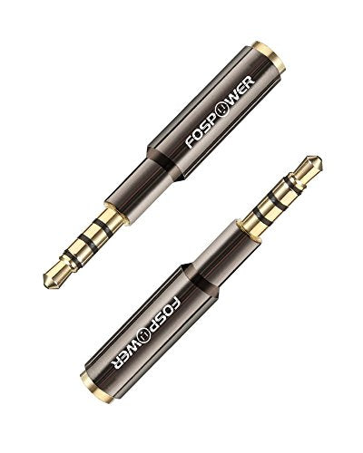 FosPower 3.5mm Male to Female Auxiliary Stereo Audio Headphone Jack AUX Adapter, 4-Conductor TRRS for iPhone, Smartphones, Tablets, Speakers, Microphone & Card Readers (3 Pack) - size: 3 Pack