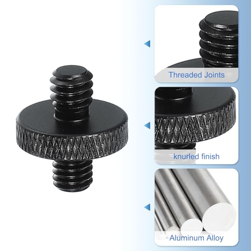 PATIKIL Tripod Screw Adapter 1/4" Male to M6 Male, 2 Pcs Tripod Nut Connectors Camera Mount Screw Camera Double Head Converter for Microphone Holder Magic Arms Accessories, 18 mm - size: 1/4" Male to M6 Male,18 mm