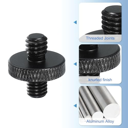 PATIKIL Tripod Screw Adapter 1/4" Male to M6 Male, 2 Pcs Tripod Nut Connectors Camera Mount Screw Camera Double Head Converter for Microphone Holder Magic Arms Accessories, 18 mm - size: 1/4" Male to M6 Male,18 mm