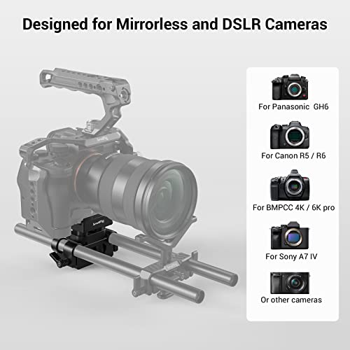 SMALLRIG Universal 15mm Rail Support System with 15mm Rod Clamp and Quick Release Plate - 2272 - style: Universal Baseplate