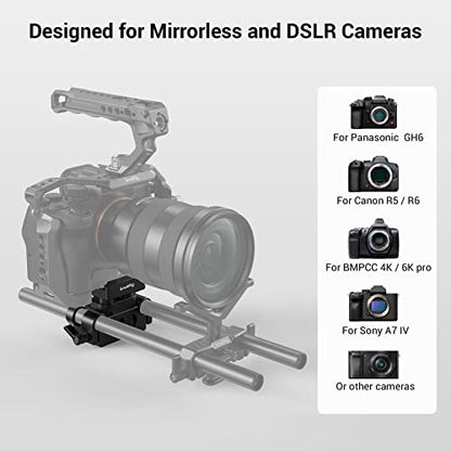 SMALLRIG Universal 15mm Rail Support System with 15mm Rod Clamp and Quick Release Plate - 2272 - style: Universal Baseplate