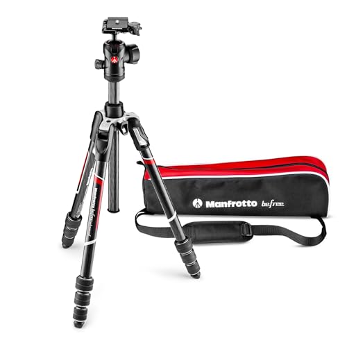 Manfrotto Befree Advanced Twist Camera Tripod Kit, Travel Tripod Kit with Fluid Head and Twist Closure, Portable and Compact, Carbon Camera Tripod for DSLR, Reflex, Mirrorless, Camera Accessories - style: Twist Lock - Carbon Black