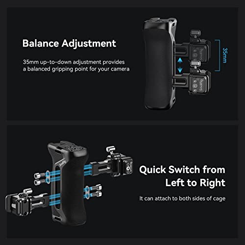 SmallRig Snap-On NATO Side Handle, Quick Lock Design, Up/Down Adjustable, Built-in Cold Shoe Mount, 1/4''-20 Thread Hole, Wrist Strap Hole - 4017 - style: Snap-On NATO Side Handle