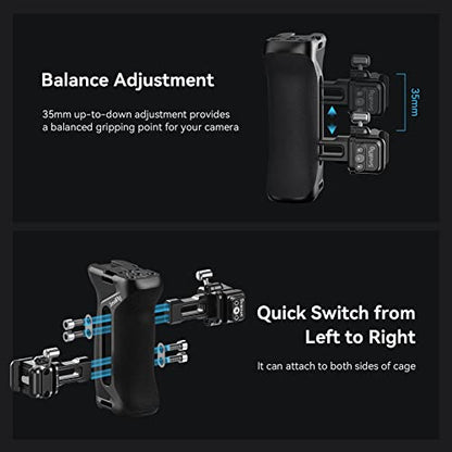 SmallRig Snap-On NATO Side Handle, Quick Lock Design, Up/Down Adjustable, Built-in Cold Shoe Mount, 1/4''-20 Thread Hole, Wrist Strap Hole - 4017 - style: Snap-On NATO Side Handle
