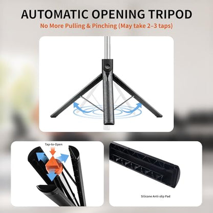 67" Phone Tripod Selfie Stick for iPhone & Android, Extendable Cell Phone Stand with Wireless Remote, Lightweight Travel Tripod Phone Holder for Video Recording, Live Streaming, Photography - size: 67"