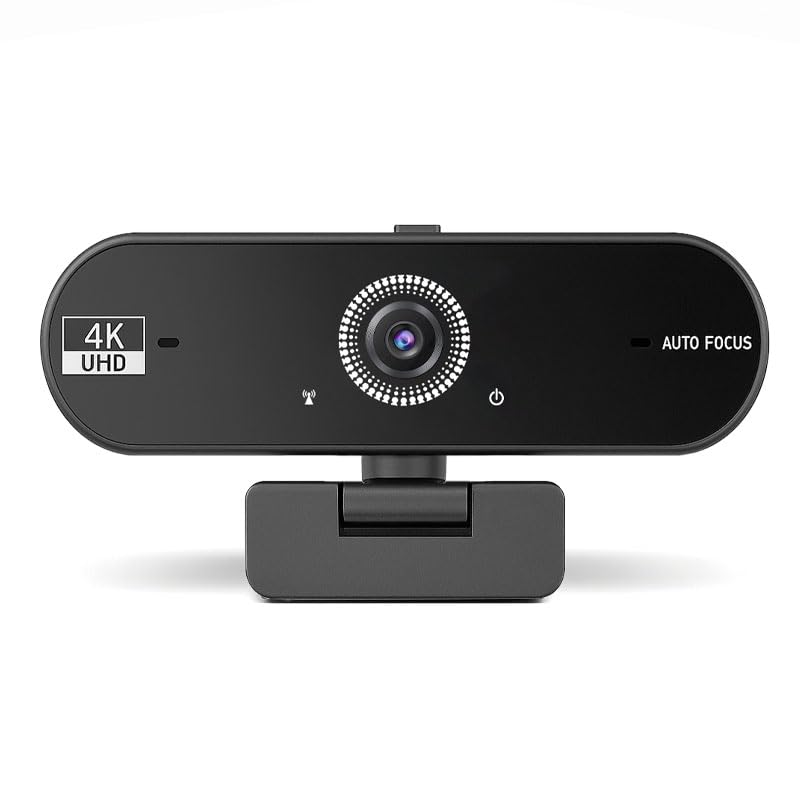 Hprosper 4K Webcam with Microphone for PC, Wide Angle Computer Camera USB Streaming Webcam, Plug & Play External for Laptop Desktop Mac, Streaming Gaming Video Calls with Tripod & Privacy Cover