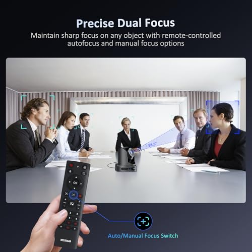 NexiGo Conference Room PTZ Camera System with 10X Optical Zoom, Remote Control, USB Output & Autofocus for Live Streaming, Meetings, Church Services, Education, for OBS/Zoom/Skype | Easy Setup - style: Optical Zoom FHD