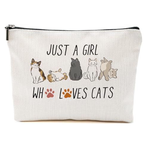Cute Cat Makeup Bag for Women, Portable Cosmetic Bag Travel Organizer Toiletry Accessories, Roomy Makeup Pouch with Zipper, Cat Lover Gifts for Women Friends - color: Multicolor 1404