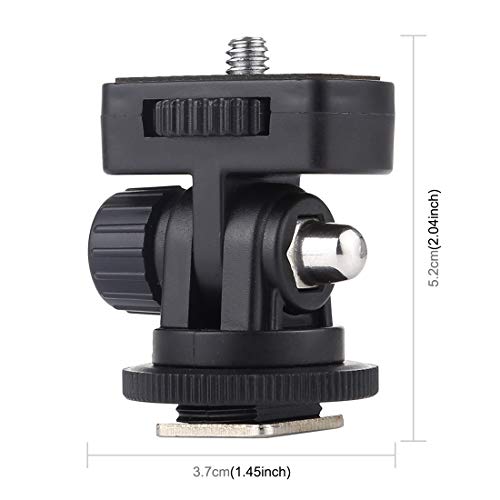 2 Pack Field Monitor Holder Quick Release Universal 1/4'' Screw Hot Shoe Mount Flash Bracket Cold Shoe Tilt 180 Degree Adjustable for Fill Light Video Shooting Tripod PTZ Live Microphone