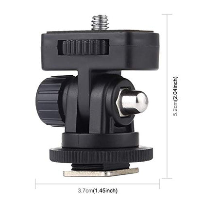 2 Pack Field Monitor Holder Quick Release Universal 1/4'' Screw Hot Shoe Mount Flash Bracket Cold Shoe Tilt 180 Degree Adjustable for Fill Light Video Shooting Tripod PTZ Live Microphone