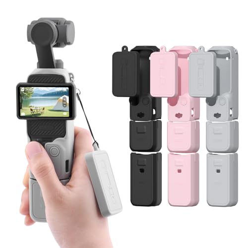 BRDRC Pocket 3 Silicone Cover, For Xtra Muse Protective Case Lens Protector Scratch-Resistant Sleeve Skin Compatible with DJI OSMO Pocket 3 Creator Combo/Xtra Muse Accessories (Grey) - color: Grey for Pocket 3 Creator Combo