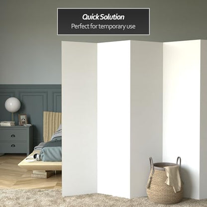 6 ft. Tall White Temporary Cardboard Folding Screen - 5 Panel - size: 6 ft Tall - 5 Panel