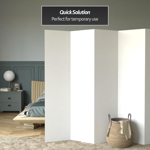 6 ft. Tall White Temporary Cardboard Folding Screen - 6 Panel - size: 6 ft Tall - 6 Panel