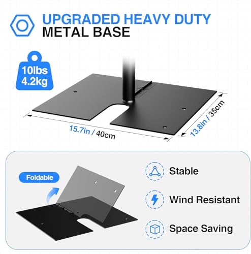 EMART Heavy Duty Backdrop Stand, 8.5x10Ft Adjustable Pipe and Drape kit with 9.26 LBS Steel Flat Base, Sturdy Metal Diy Photo Background Frame for Parties, Events, Wedding, Photography - Black - color: Black, size: 8.5x10FT