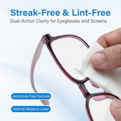 240 Count Lens Wipes for Eyeglasses, Eye Glasses Cleaner Wipes for Phone | Streak-Free & Scratch-Free Pre-moistened Lens Cleaning Wipes, Individually Wrapped Glasses Wipes for Sunglass & Touchscreens. - size: 240 Count