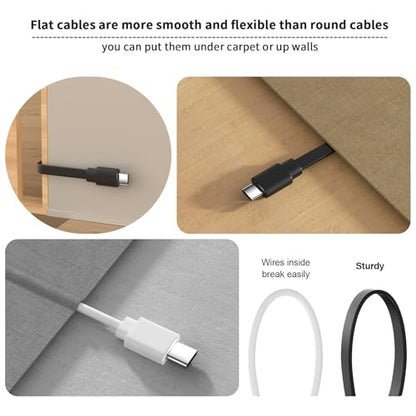 2 Pack 25FT Power Extension Cable Compatible with Wyze Cam v4/v3/OG,Wyze Cam Pan v3/v4,Blink,eufy,NestCam Indoor,Amazon Cloud Camera,USB A to USB C (Black) - color: Black, size: 25FT