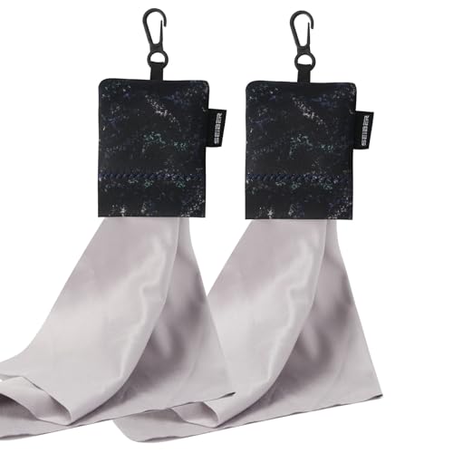 SEIBER Microfiber Eyeglass Cleaning Cloth,with Neoprene Pouch,2P,Camo Dark | 7x7 inch Cloth For Glasses, Laptops, Cameras, Screen, Self-Closing Bottom - color: Camo Dark-(2pack)