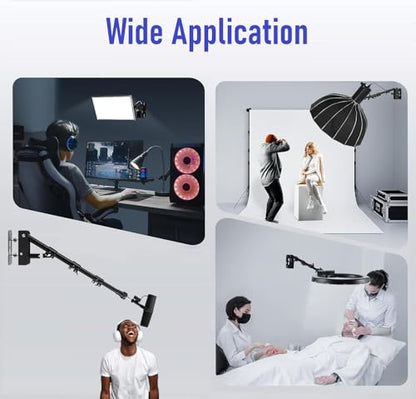 Microphone-Ceiling-Mount,Telescoping Mic Wall-Stand Boom Arm Holder compatible with RØDE PodMic NT1 NT-USB Microphones Podcasting Gaming and Voice Recording